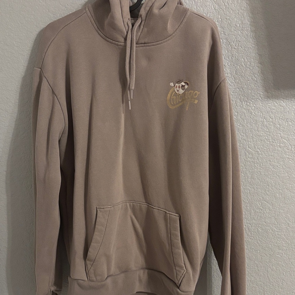 Hollister Taupe Pullover Hoodie with Small Logo Tag